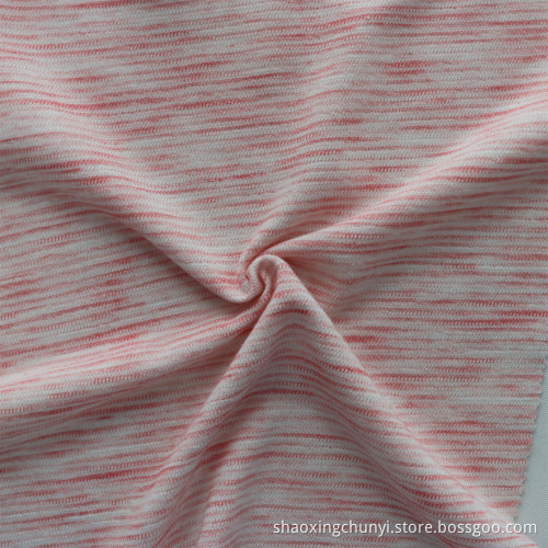 Free Sample Breathable 85%Polyester 15%Rayon Yarn Dyed Knitted Fabric Single Jersey Fabric for Sportswear/ T-shirts